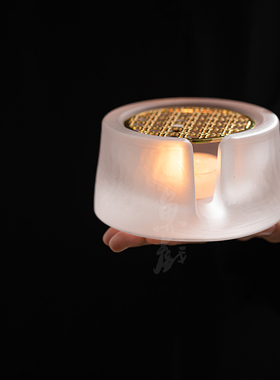 鱼戏水晶玻璃温茶炉蜡烛暖茶器复古简约日式茶道加热炉子烤煮茶器