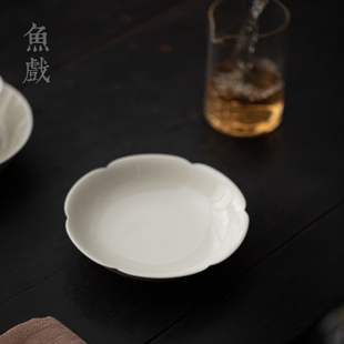 仿古手工陶瓷壶承草木灰单层茶承壶托创意花瓣养壶垫壶托盘干泡台