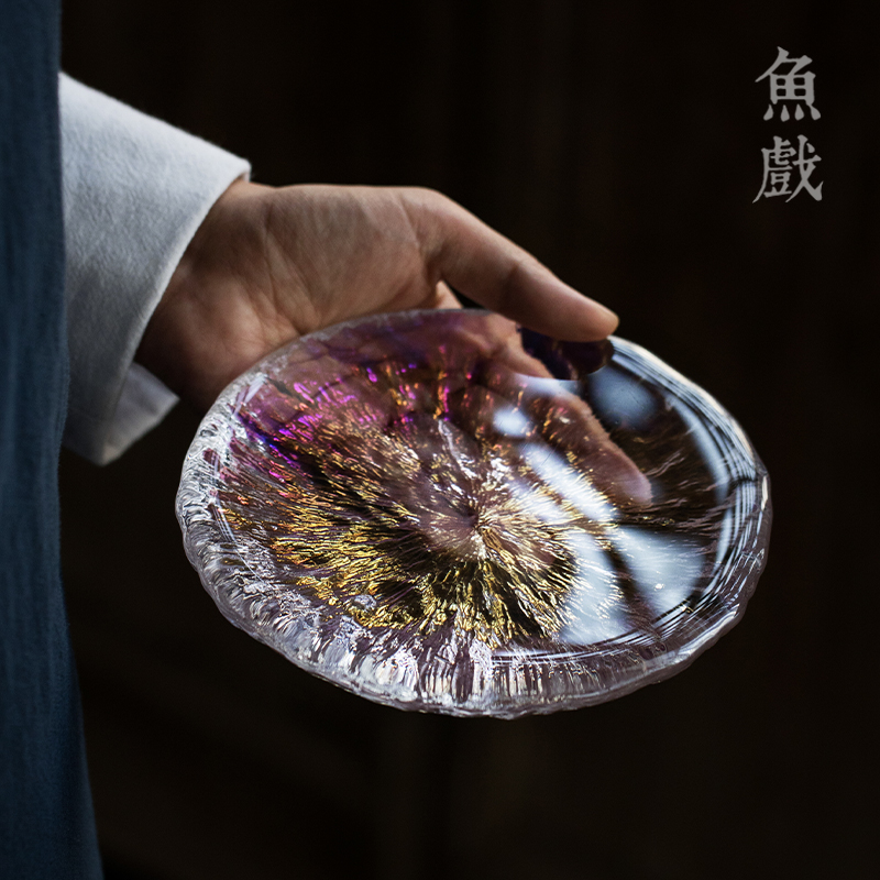 焕彩玻璃壶承日式加厚茶杯垫茶道