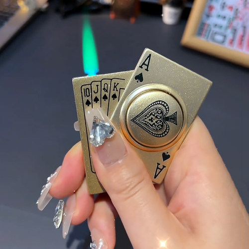 新款网红创意旋转麻将打火机