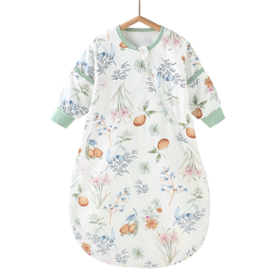 踏踏猴婴儿睡袋夏季纱布新生儿童一体式春秋款宝宝夏天薄款防踢被