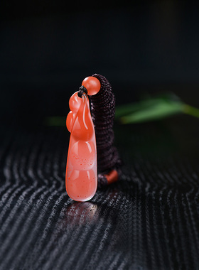 儒匪窝南红玛瑙冰飘四季豆如意女