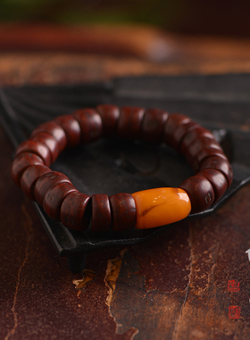 老凤眼菩提古董蜜蜡典雅风手串