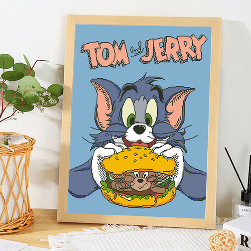 汤姆杰瑞卡通动漫十字绣线绣