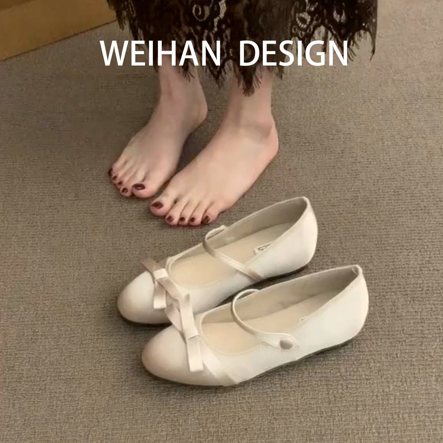 羊皮版！法式小众缎面蝴蝶结玛丽珍鞋浅口小香风芭蕾舞鞋圆头单鞋,女鞋,浅口单鞋,淘宝优惠券,粉丝福利购,淘宝优惠卷