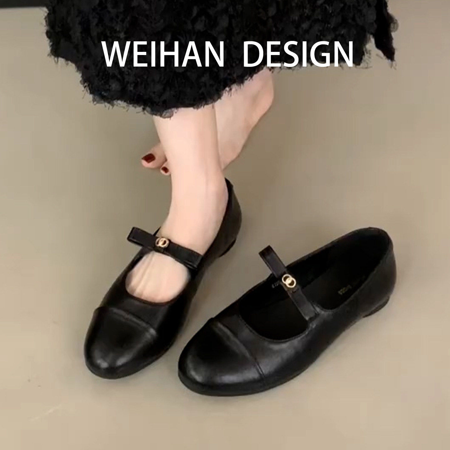 羊皮版！法式平底玛丽珍单鞋女鞋子蝴蝶结小香风圆头浅口芭蕾舞鞋,女鞋,浅口单鞋,淘宝优惠券,粉丝福利购,淘宝优惠卷