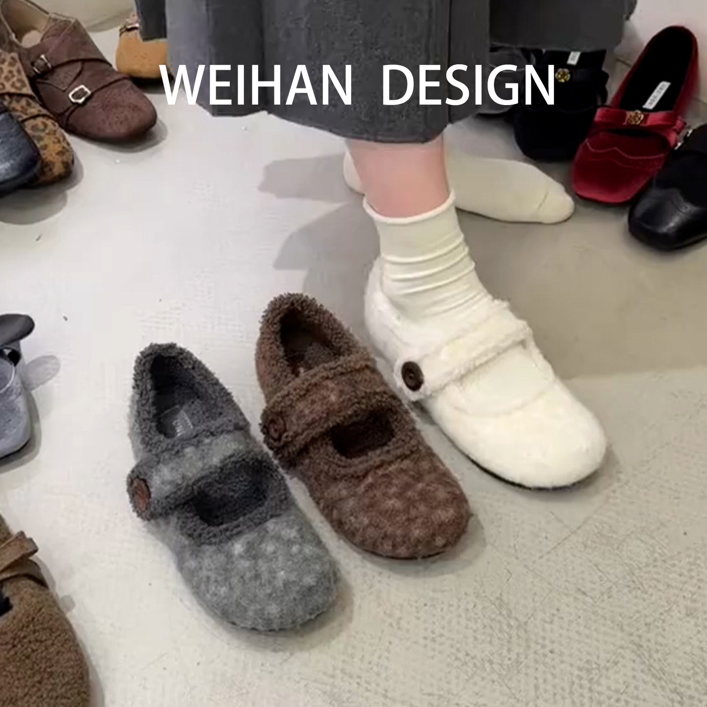 羊皮版！内增高4cm厚底棉鞋保暖