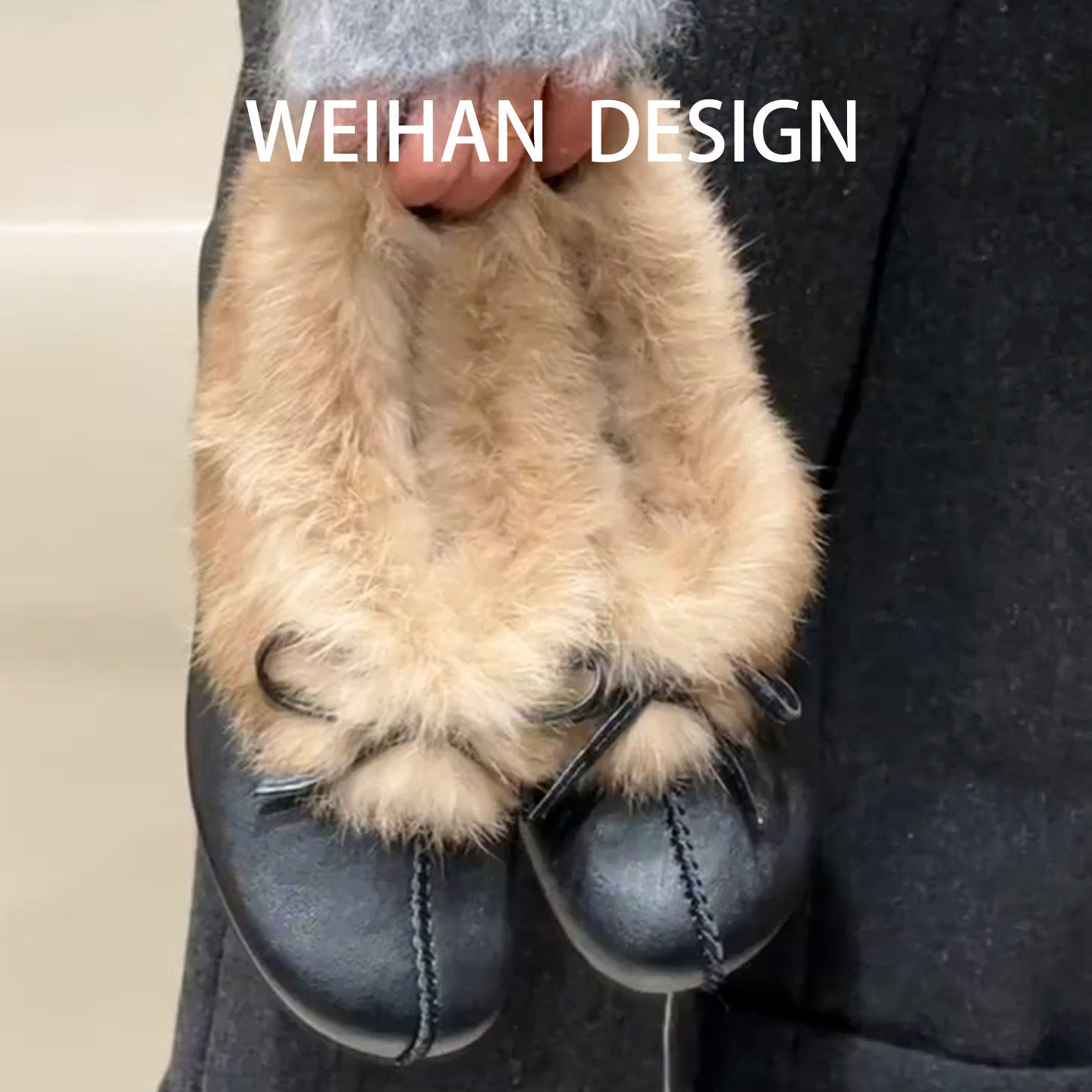 羊皮版！复古气质内增高毛毛鞋女一脚蹬蝴蝶结加绒保暖乐福棉单鞋,女鞋,浅口单鞋,淘宝优惠券,粉丝福利购,淘宝优惠卷