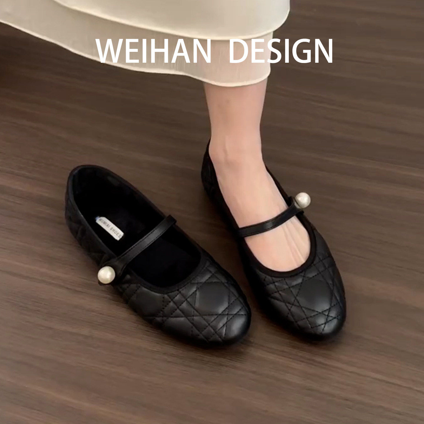 羊皮版！复古浅口玛丽珍鞋女菱格秋冬新款加绒浅口棉单鞋圆头单鞋,女鞋,时尚芭蕾鞋,淘宝优惠券,粉丝福利购,淘宝优惠卷