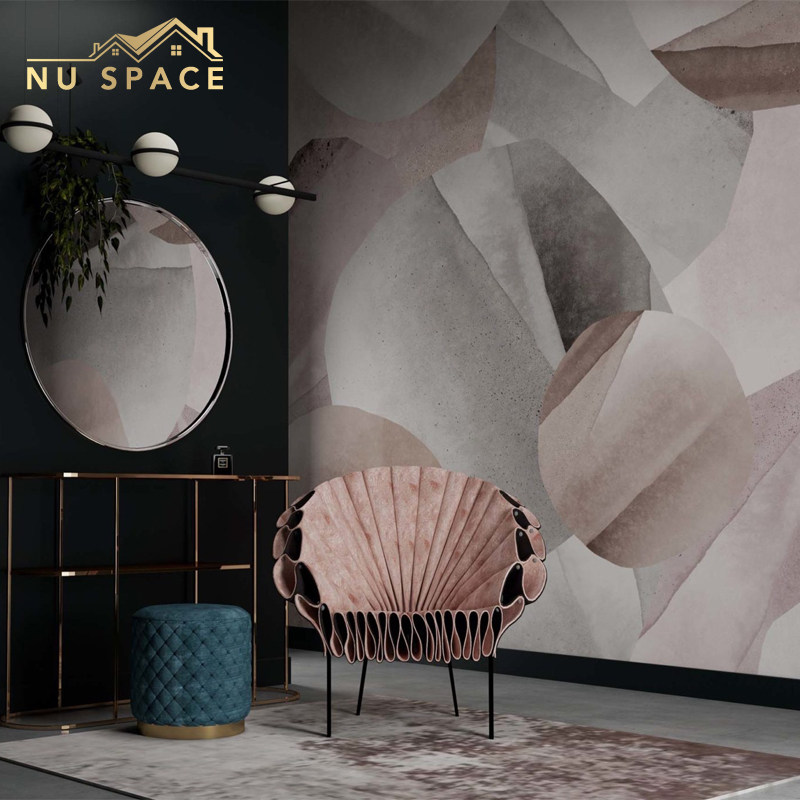 NU SPACE墙纸背景墙墙布壁画电视沙发抽象艺术圆形圆圈几何简约,家装主材,定制壁画,淘宝优惠券,粉丝福利购,淘宝优惠卷