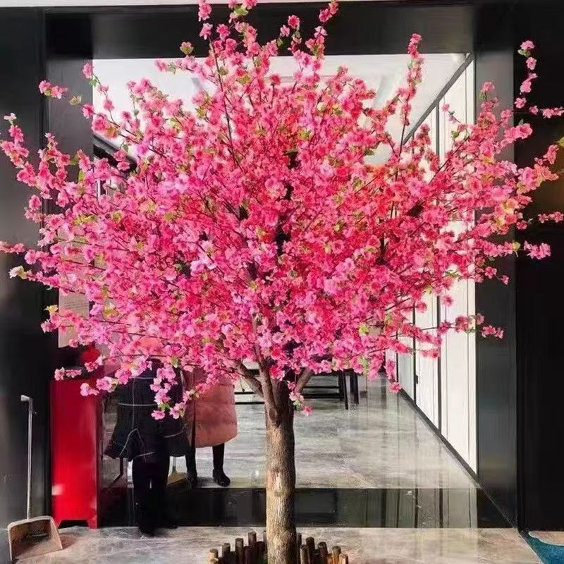 仿真桃树假桃树道具桃花树许愿树婚庆道具商场室内装饰仿真樱花树