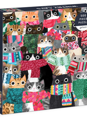 （现货）正版galison 围巾猫咪 冬季 500片 美国进口拼图
