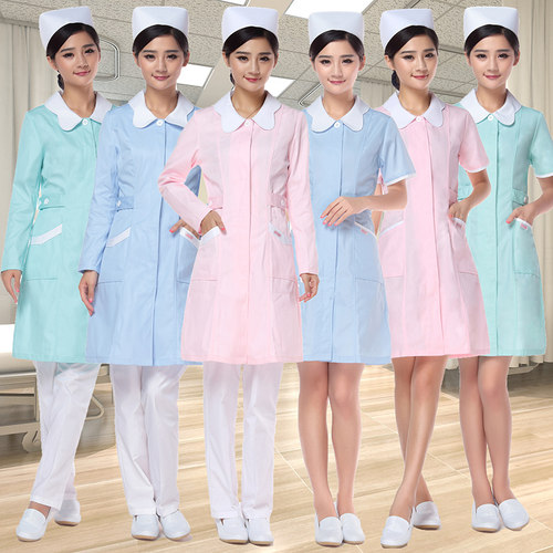 护士服短袖长袖白大褂暗扣女加厚