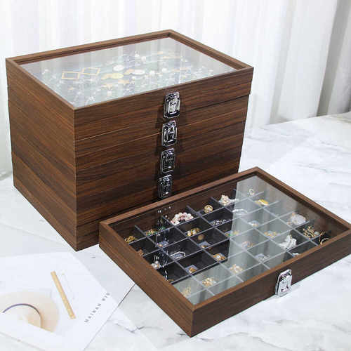 木纹首饰盒耳钉耳环饰品架