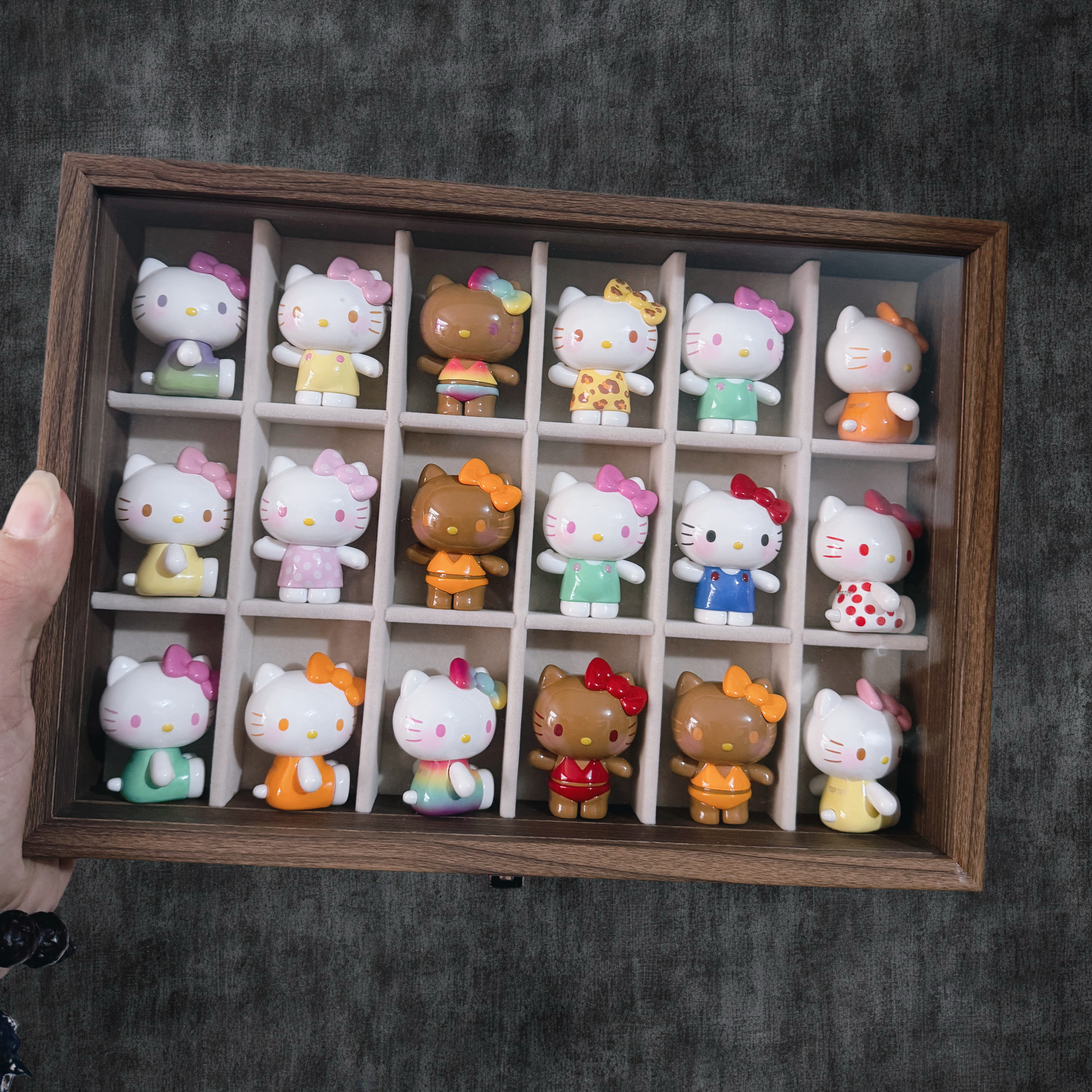 HelloKitty萌粒收纳展示架防尘带盖收纳盒子小萌粒YOYO收藏柜