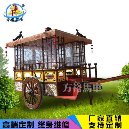定制婚庆中式马车仿古厂家商业展览影视道具景区观光接待铁艺车