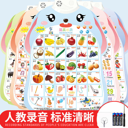 有声早教挂图宝宝识字启蒙拼音学习神器字母表墙贴幼儿园儿童玩具