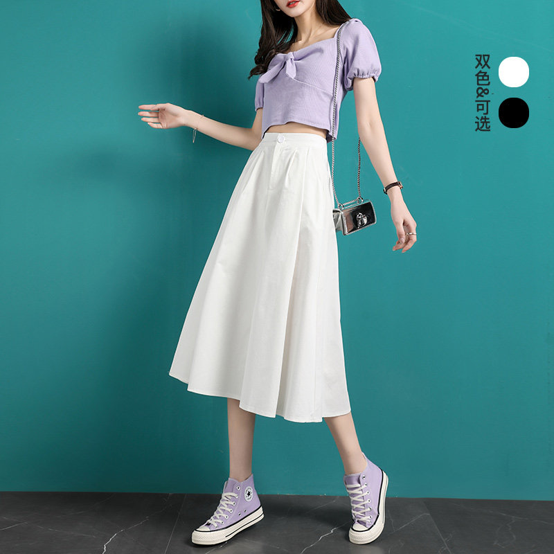 White skirts 2021 summer new pattern Paige A word skirt Mid length version Show thin Versatile The skirt Umbrella skirtin the Women's clothing/Boutique , Skirts  category - from Buy2taobao.com to provide professional Taobao agent buy service