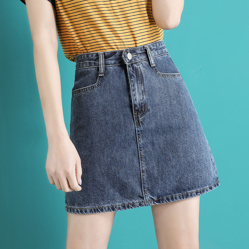 Denim skirt skirt 2021 summer new pattern fashion Paige Versatile Easy Show thin Emptied Short skirtin the Women's clothing/Boutique , Skirts  category - from Buy2taobao.com to provide professional Taobao agent buy service