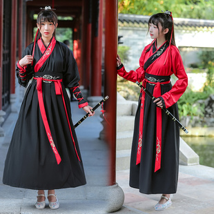 汉服女款中国风夏季传统古装宋制班服学生装武侠客汉元素情侣改良
