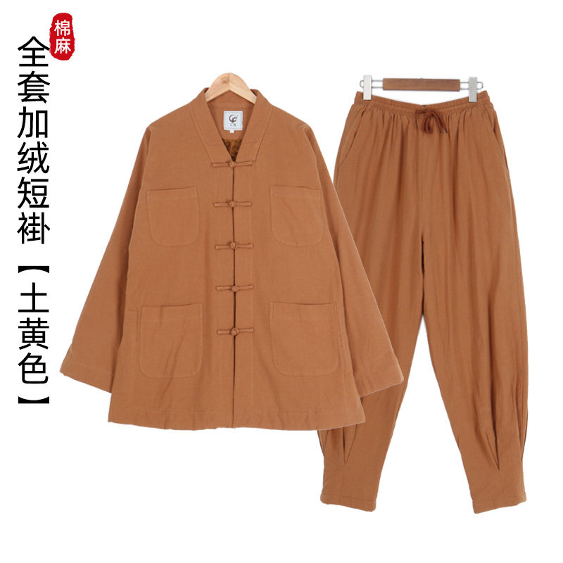 MONKS CLOTHES FLEECE SHORT COATS WINTER SUITS CLOSED MONKS CLOTHES THICKENED WARM COATS MONKS CLOTHES COTTON CLOTHES COTTON PANTS
