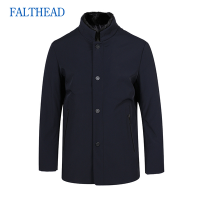 水貂领商务休闲可拆卸内胆羽绒服