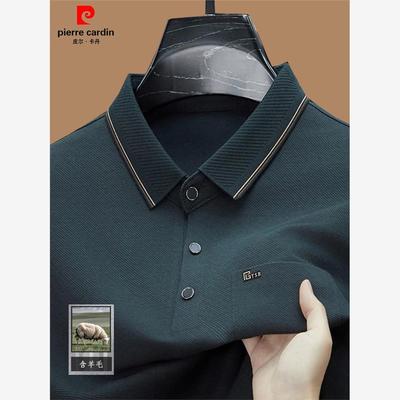 皮尔卡丹正品羊毛T恤男士