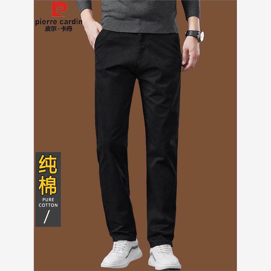 2025新款品牌皮尔卡丹秋冬季纯棉休闲裤男高端时尚百搭加绒长裤子
