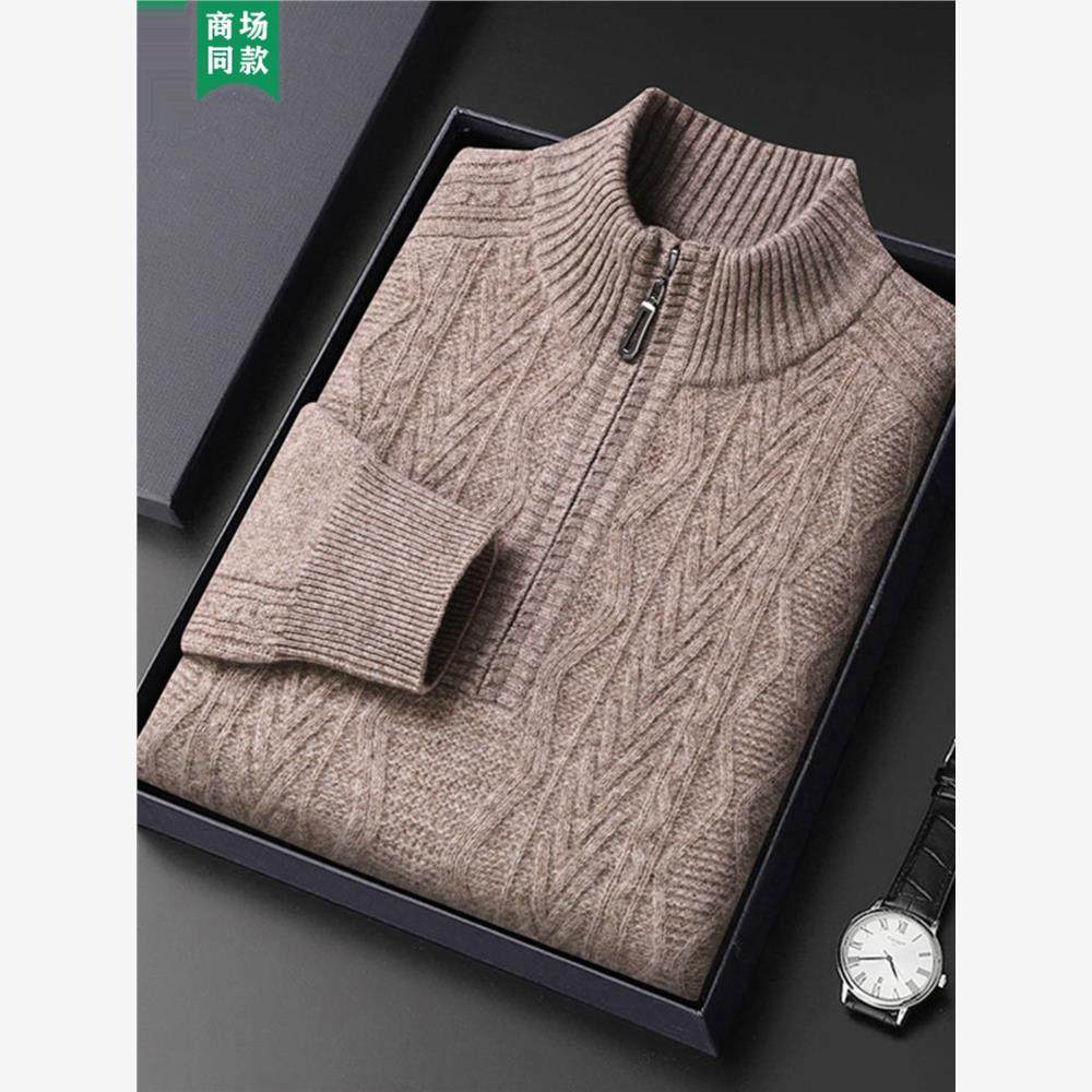 恒源祥羊绒衫男士纯山羊绒拉炼半高领毛衣冬季新款提花针织打底衫,男装,羊绒套衫,淘宝优惠券,粉丝福利购,淘宝优惠卷