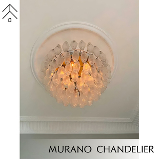 法式Murano穆拉诺手工玻璃客厅灯别墅中古衣帽间餐厅卧室吸顶灯