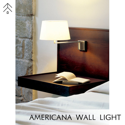 布艺卧室现代简约铁艺可旋转壁灯