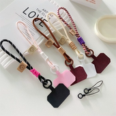 时尚 创意垫片手机链手腕带防丢 高级感多巴胺尼龙手机挂绳手提短款