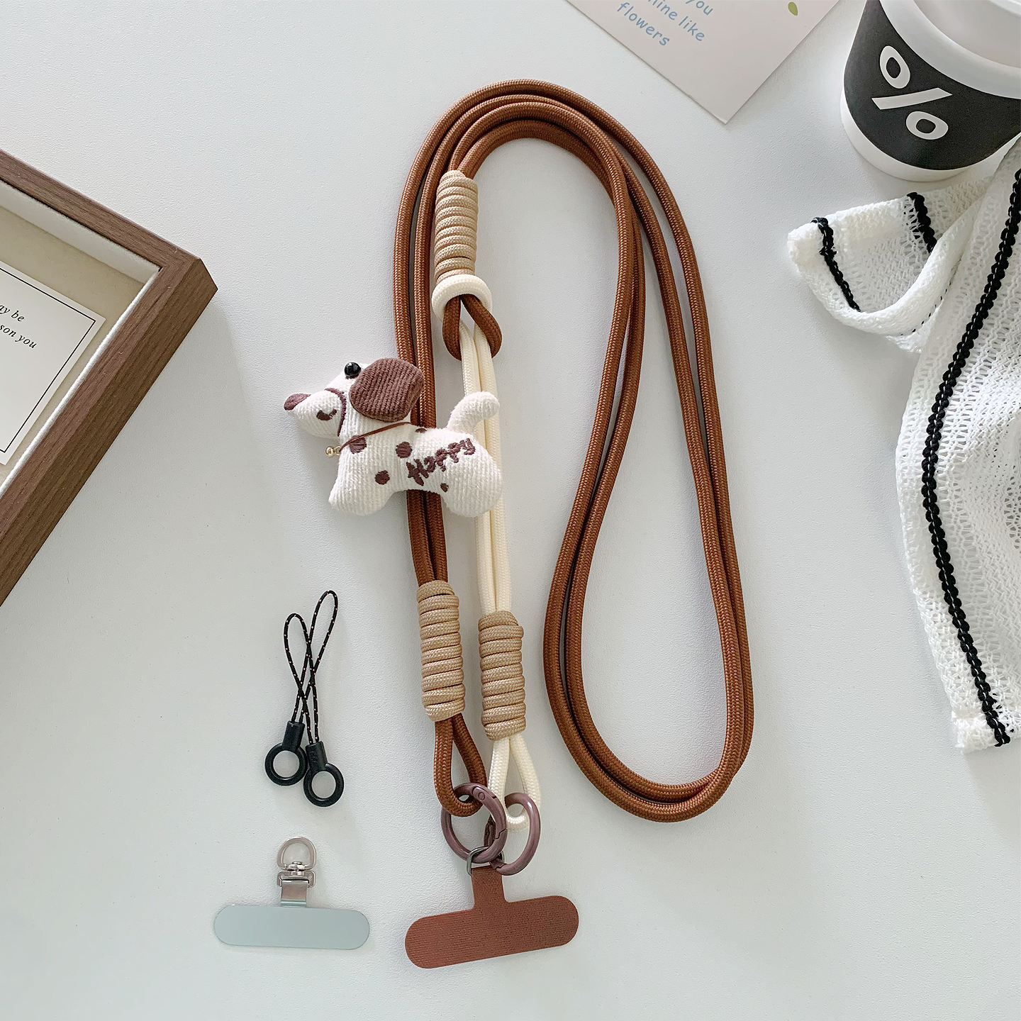 高级感好看可爱毛绒小狗手机挂绳斜挎可背垫片手机链挂件肩带女士,3C数码配件,手机挂件/手机链,淘宝优惠券,粉丝福利购,淘宝优惠卷