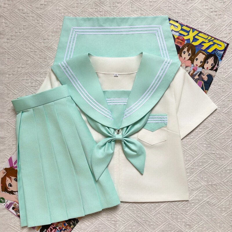 jk制服基础款绀白三本水手服短长袖学院风正统日系学生校服女夏季