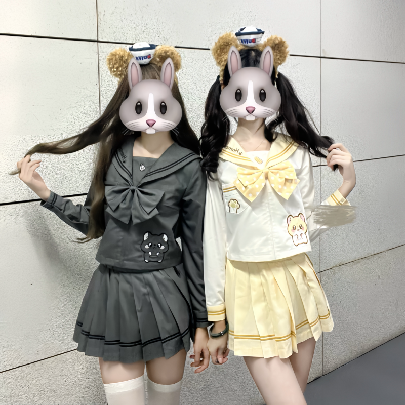 寻野原创甜栗鼠jk制服黄色二本水手服长袖学院风校服学生装秋冬款