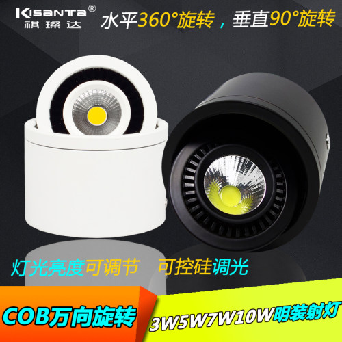可调光暗吸顶式明装太极射灯