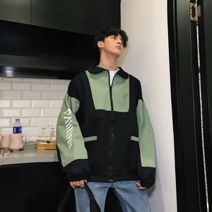 20/秋 ~ins超火的夹克撞色风衣薄款工装外套 二色601-1-W115-p55图片