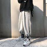 休闲长裤男束脚直筒阔腿灯笼裤男潮流2021新款网红裤子9分裤，男装休闲裤，星座601-1