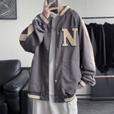外套男韩版潮流2021春秋新款ins宽松炸街棒球服痞帅潮牌夹克，男装夹克，星座601-1