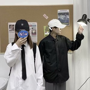 送领带~秋长袖衬衫DK制服 情侣衬衣男女衬衫衬衣601-1-Q711-p30图片