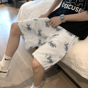 港风字母印花运动短裤男ins宽松直筒篮球五分裤夏季外穿-DK82-p25图片