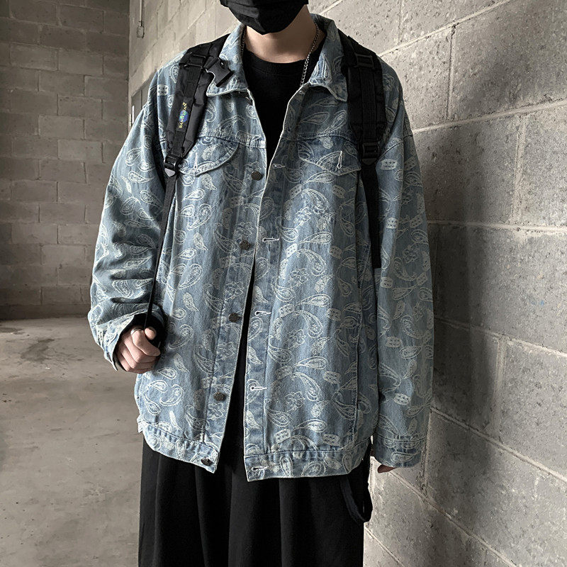 21/秋新款腰果花刺绣潮情侣男女时尚男夹克牛仔外套-jk03-p65,男装夹克,星座601-1