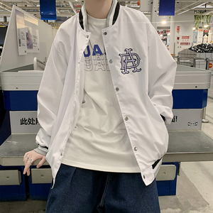 百搭腰果花潮牌高街春秋季棒球服男夹克情侣嘻哈外套宽松ins图片
