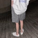 2021夏款爆款推荐`格子短裤男女情侣休闲五分裤夏季直筒KZ30-p28，男装休闲裤，星座601-1