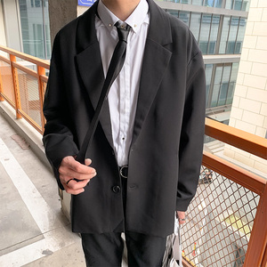 现货2021秋新款韩版网红小西装外套复古宽松西服男-X02-P55图片