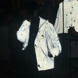2021秋季新款反光街头潮流连帽外套男士宽松ins夹克潮牌外套，男装夹克，星座601-1