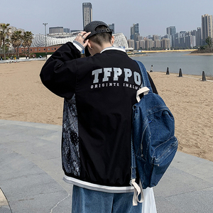 腰果花百搭棒球服男日系夹克外套ins嘻哈情侣装jk2001-p50