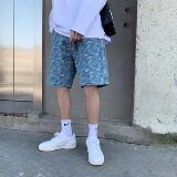 牛仔短裤男士夏季薄款宽松百搭运动裤潮牌休闲裤工装裤五分裤，男装休闲裤，星座601-1