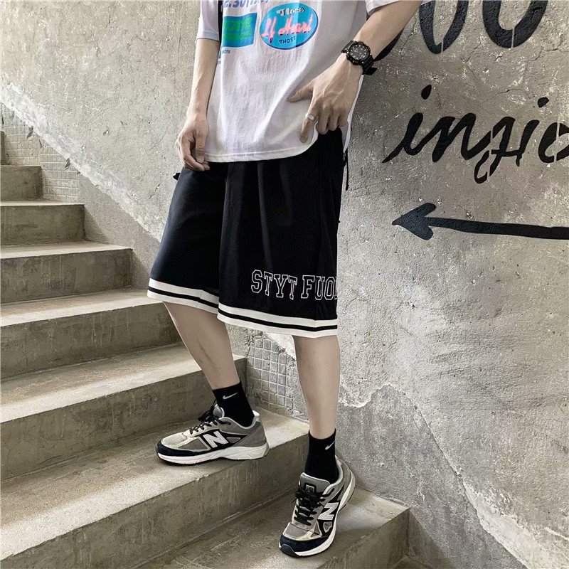 撞色字母刺绣运动短裤男夏季外穿潮流休闲五分裤中裤-DK63-P28,男装休闲裤,星座601-1