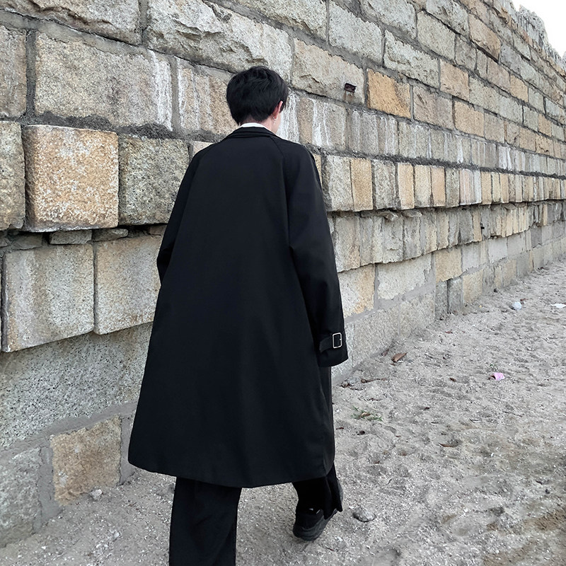 2021秋季风衣男中长款上衣韩版潮流ins宽松立领夹克大衣外套褂子,男装风衣,星座601-1